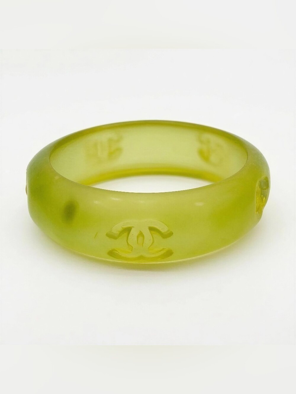 Chanel Coco Mark Resin Green Bangle - Picture 3 of 11